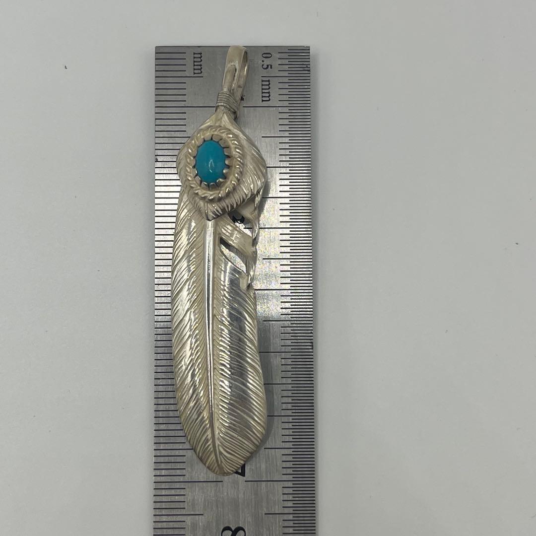 極美品　ケンキクチ　上銀銀縄ターコイズフェザー