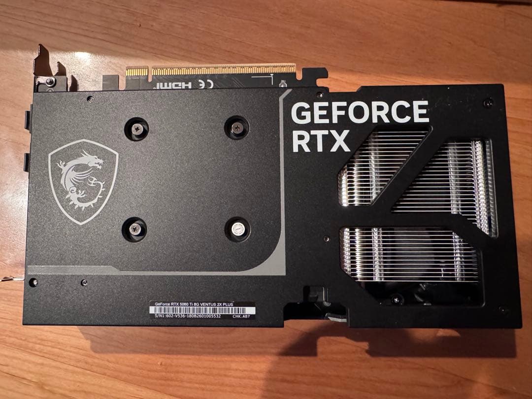 RTX5060Ti 8GB MSI 動作確認済み 本体のみ