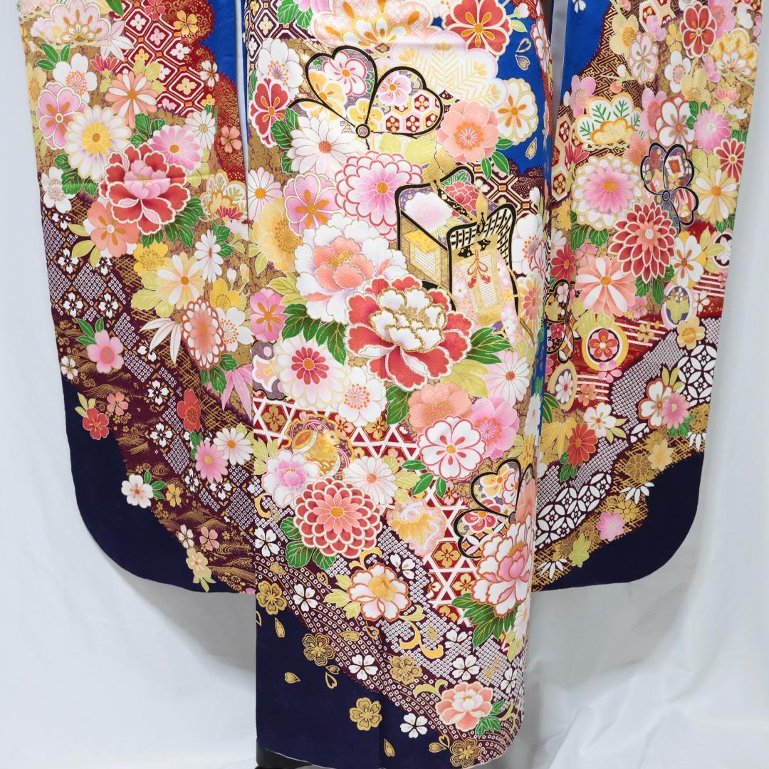 シ*ー様 振袖単体◆処分 特価品 【美品】青！◆ 163cm正絹成人式前撮り D