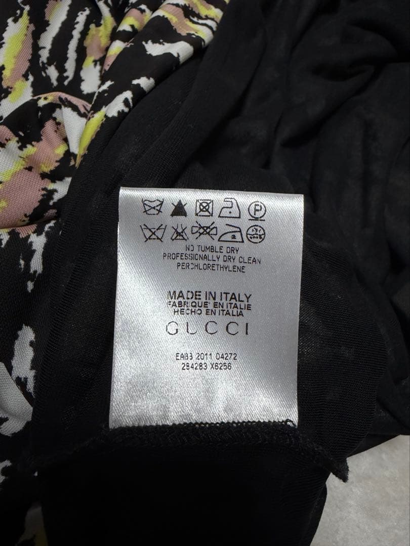 GUCCI ブラック 9分袖ワンピース　ジャージ素材