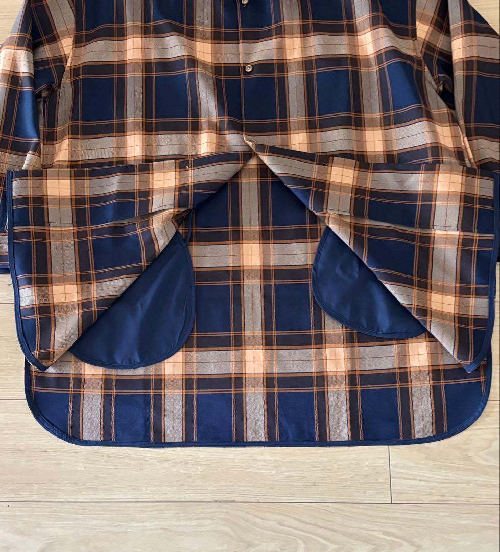 【美品】Lui's ルイス ロイヤルチェックスリットビッグシルエットシャツ