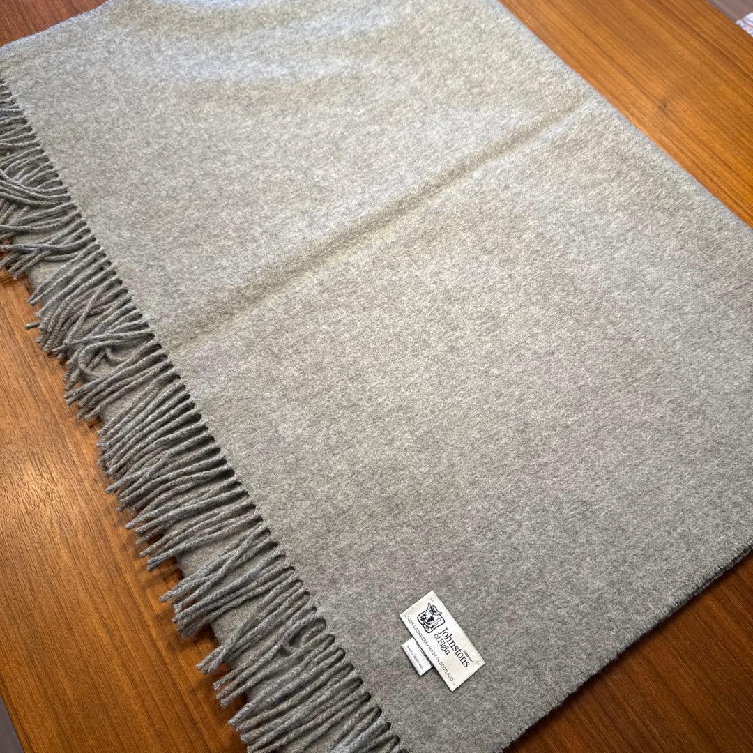 Johnstons of Elgin ストール 大判 カシミヤ グレー