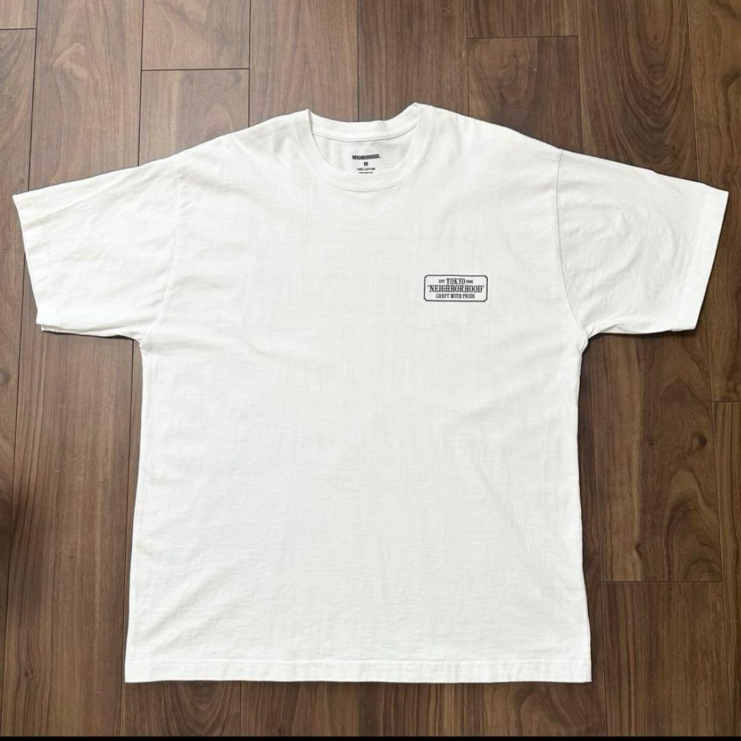NEIGHBORHOOD Tシャツ M 白 ネイバーフッド BAR&shield