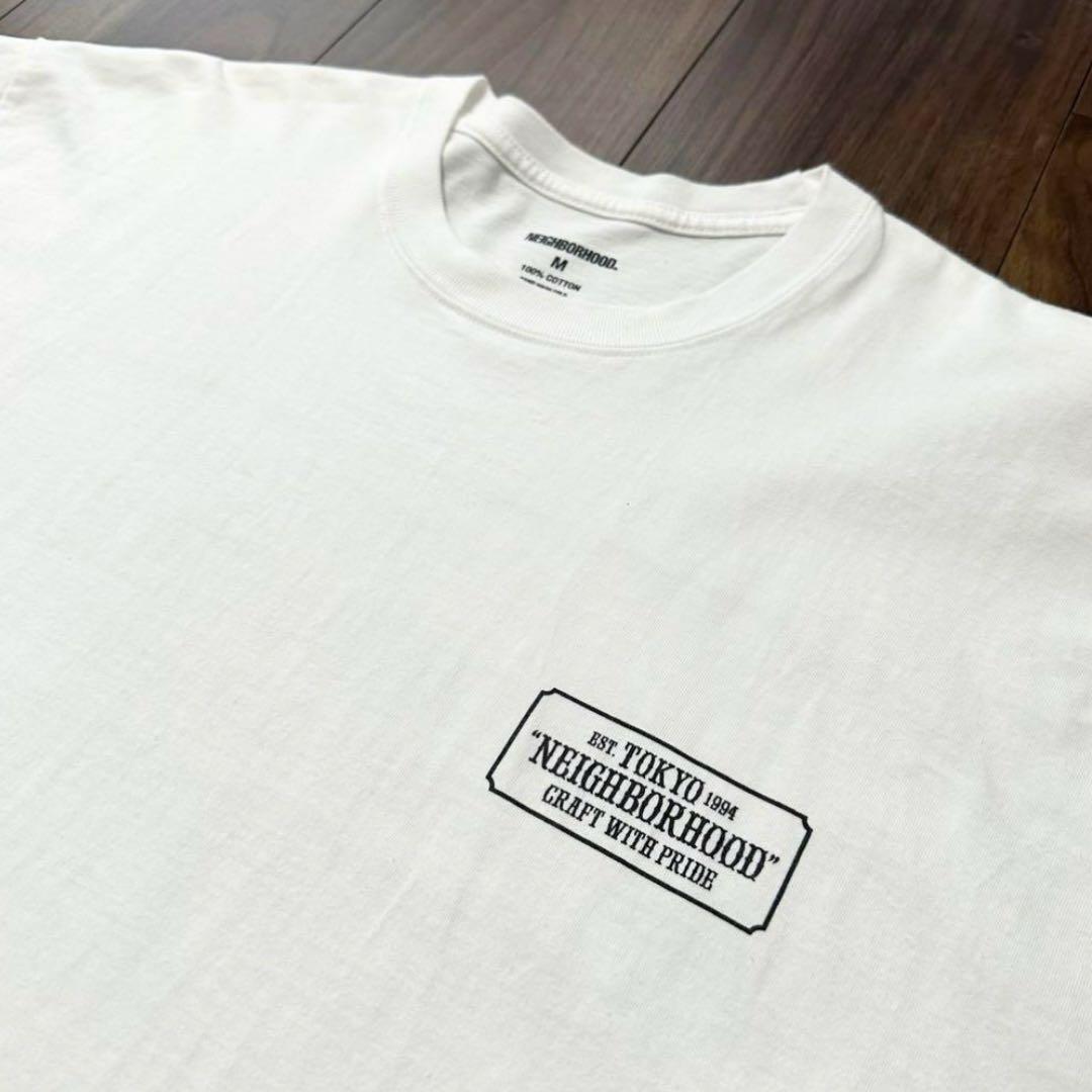 NEIGHBORHOOD Tシャツ M 白 ネイバーフッド BAR&shield