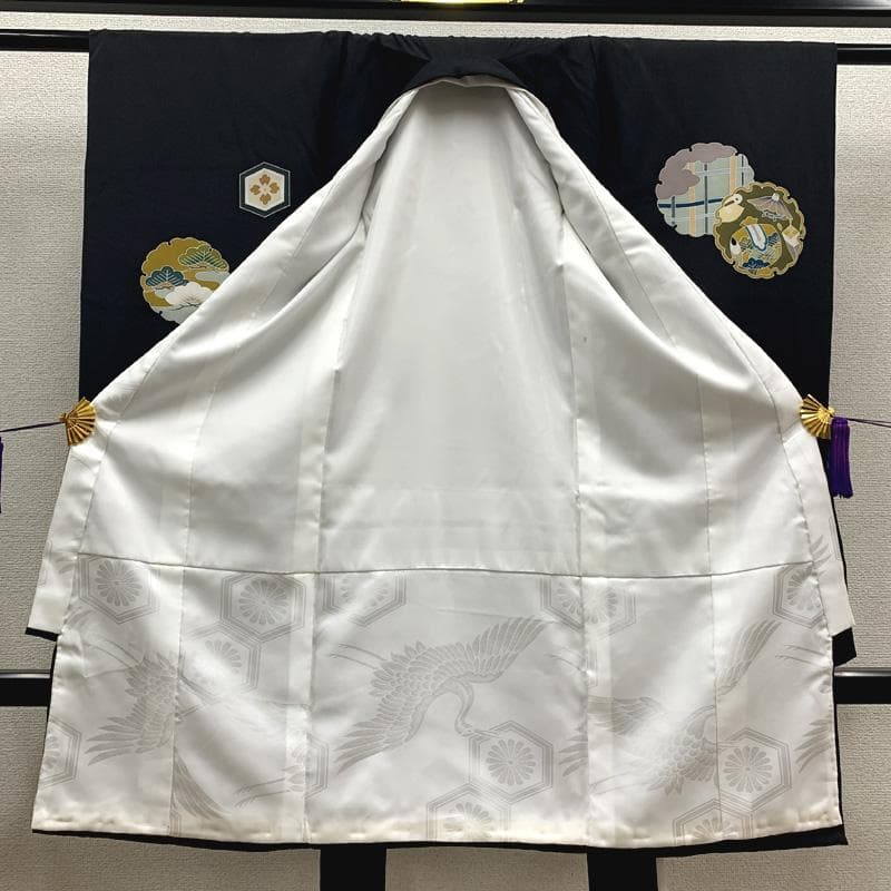 507ay41□お宮参り 男児 祝い着 着物 産着 掛け着 長襦袢付□美品