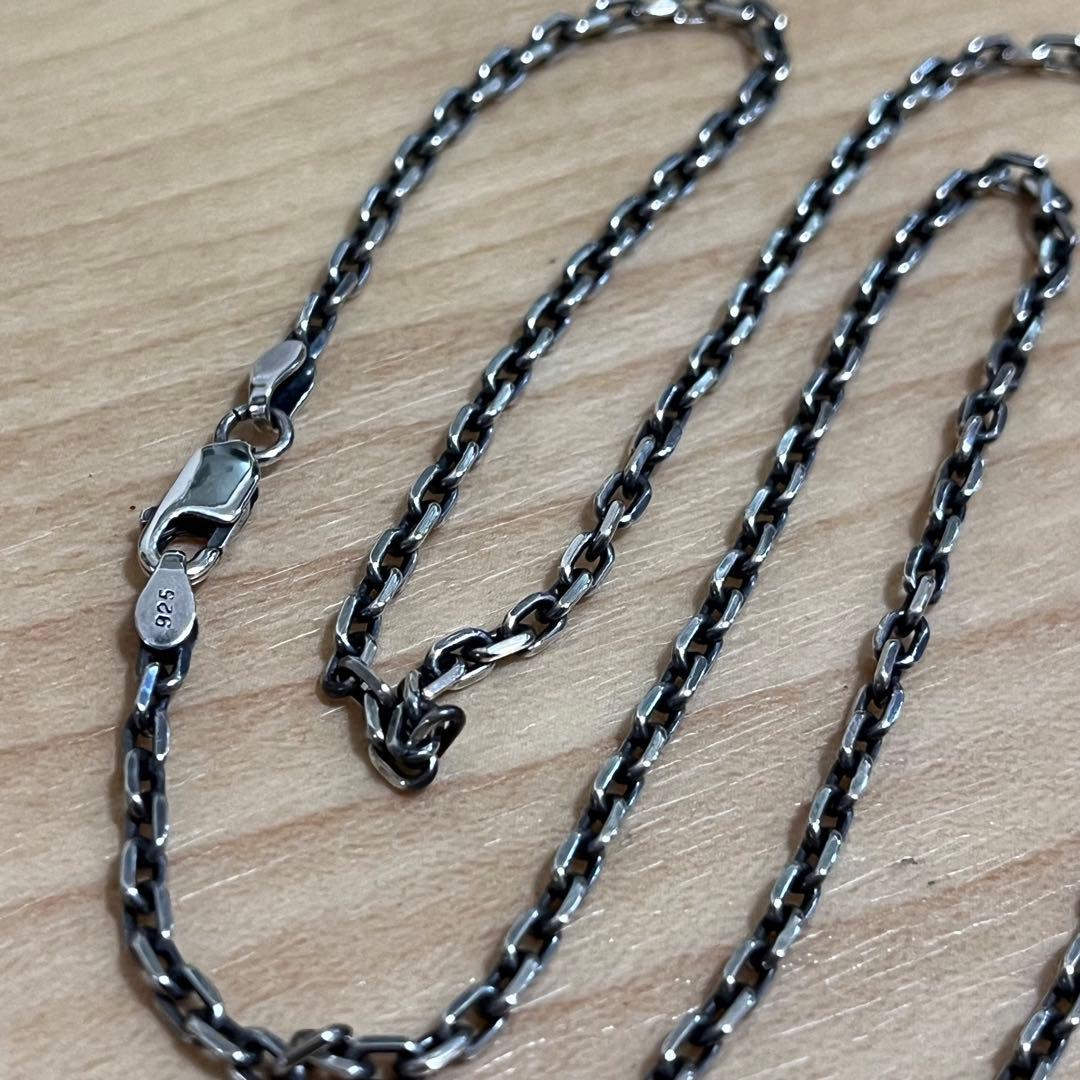 シルバーチェーン あずき 4面カット 50cm 925 スターリングシルバー
