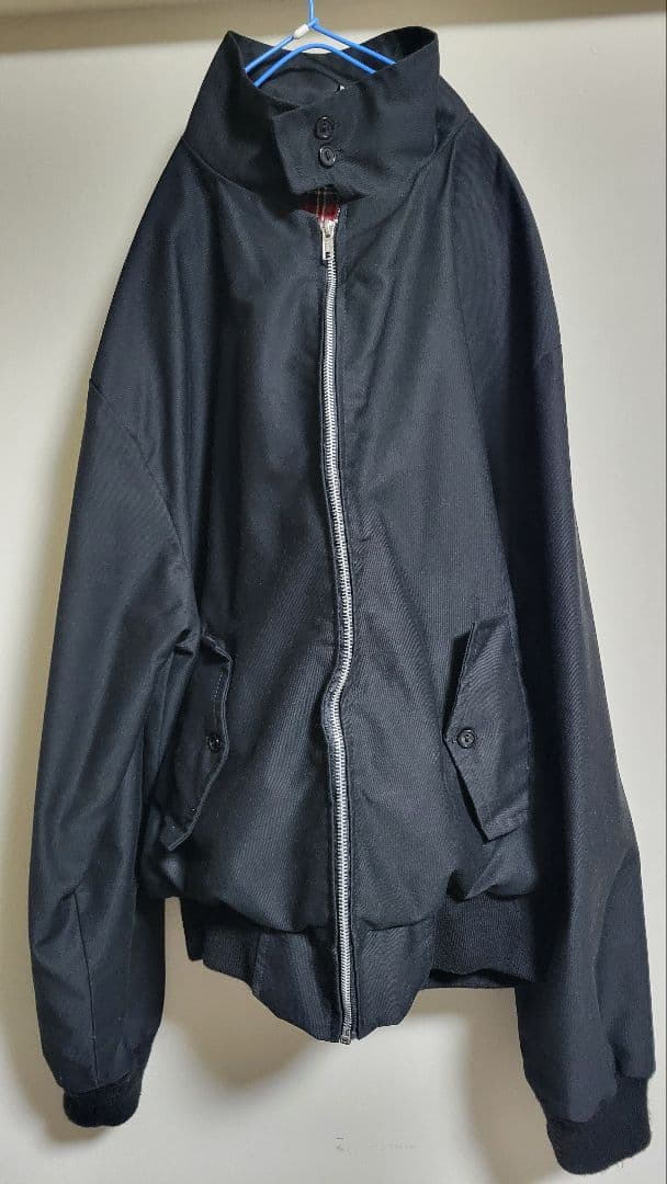 【極美品】80s 英国製 ハリントンジャケット M ビンテージ 裏地チェック 黒