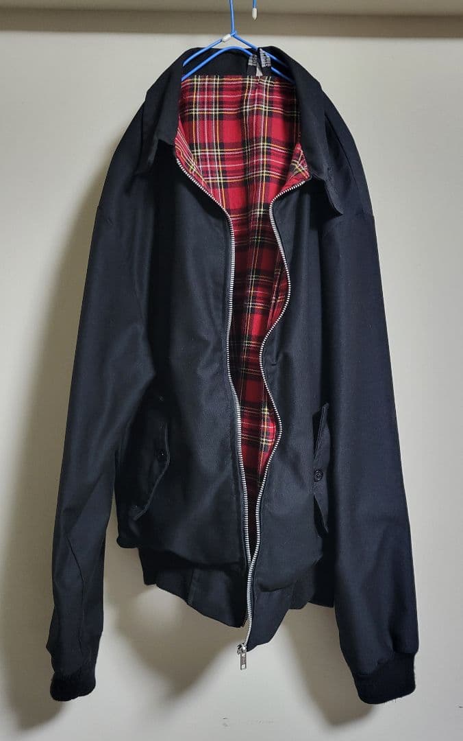 【極美品】80s 英国製 ハリントンジャケット M ビンテージ 裏地チェック 黒