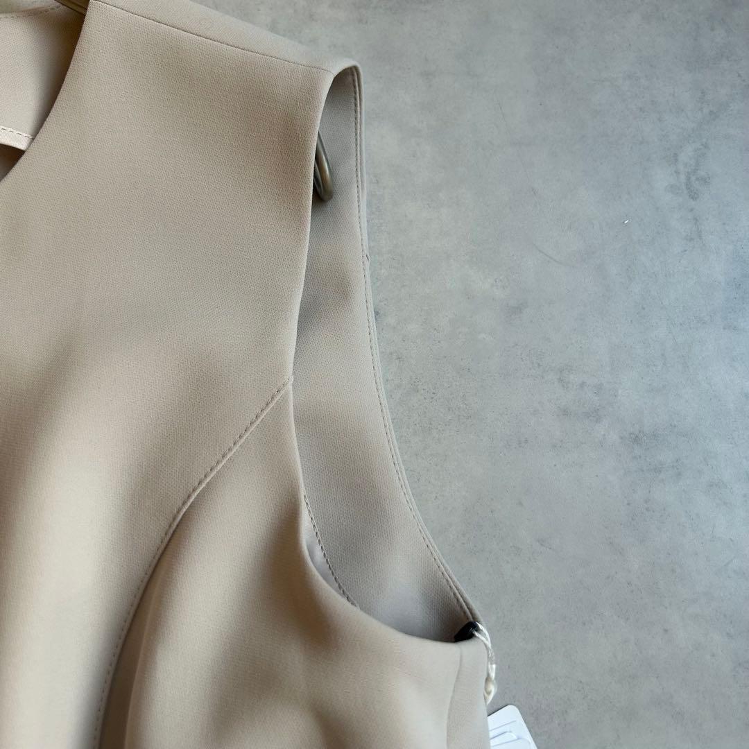 未使用品✨25SS エムズグレイシー フリル付きフェミニンジレ カメリアジップ