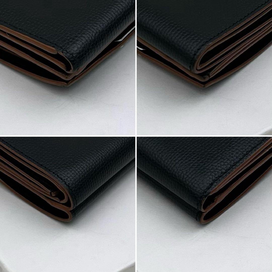 ［極美品］LOEWE アナグラム トライフォールド ウォレット 財布 ブラック