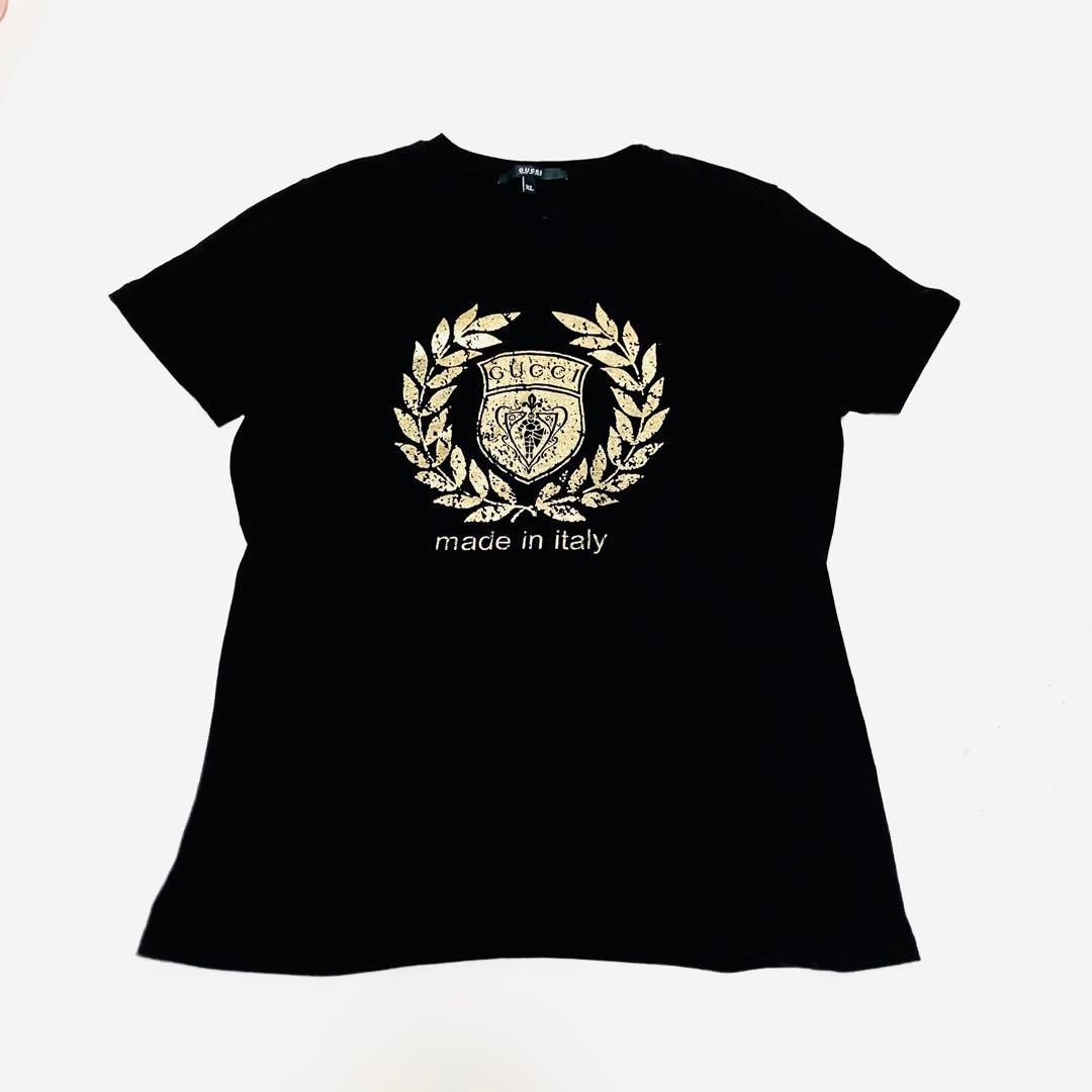希少✨美品 GUCCI グッチ Tシャツ プリント ブラック 黒 ロゴ XL