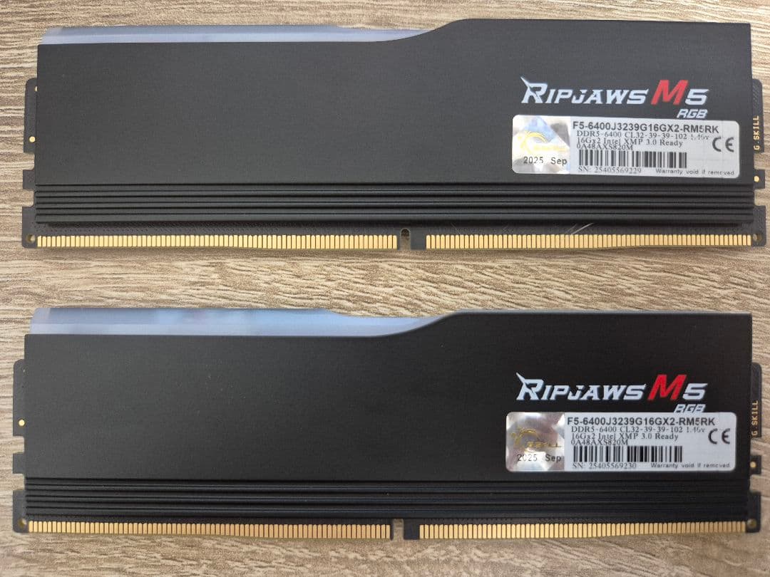 メモリー G.SKILL DDR5 6400Mhz cl32