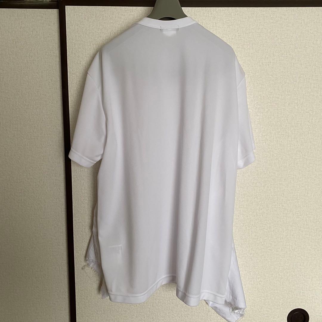 コムデギャルソンオムプリュス 25SS ポリエステル フラシ布Tシャツ ホワイト