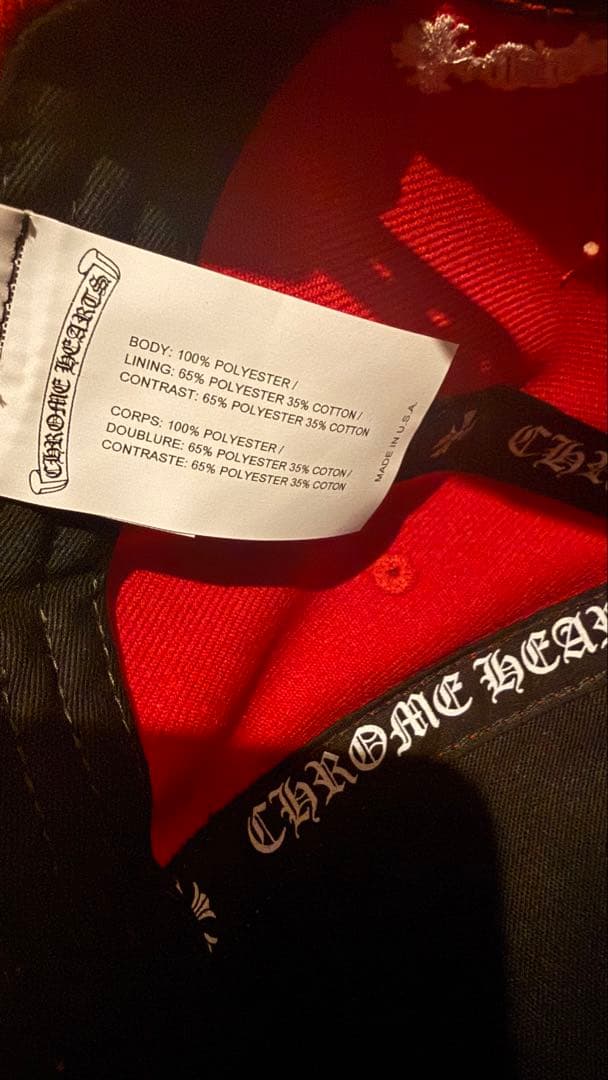 【試着のみ】クロムハーツ CHROME HEARTS 赤 ベースボールキャップ