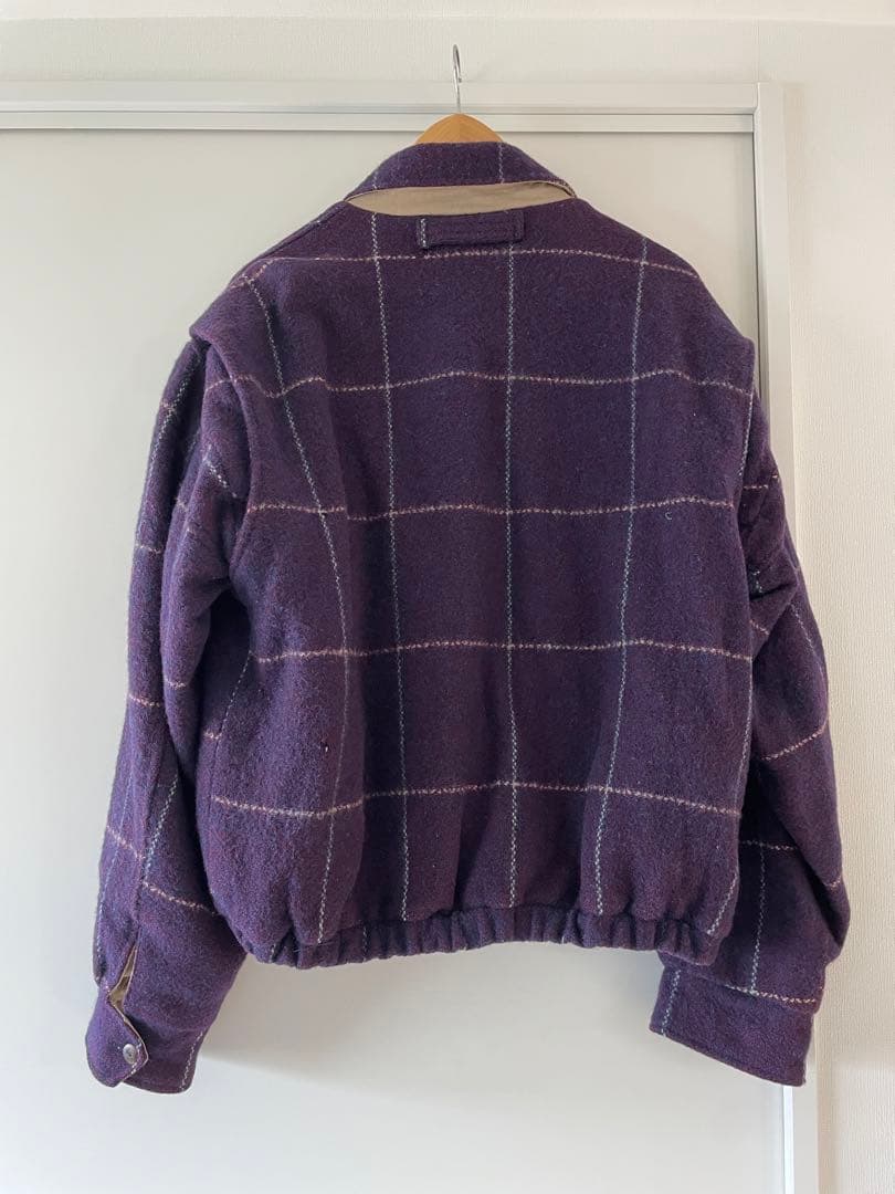 レア80s〜ノーティカ Nautica 紫 チェック柄 ジャケットブルゾン