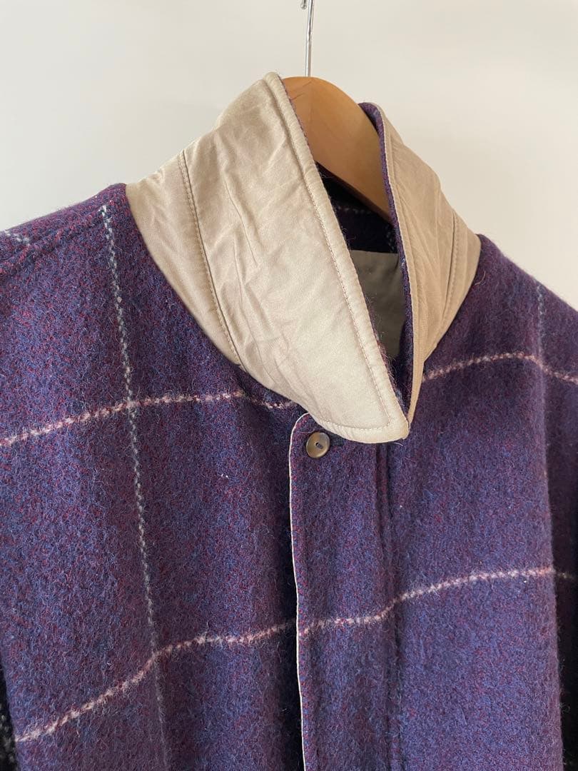 レア80s〜ノーティカ Nautica 紫 チェック柄 ジャケットブルゾン
