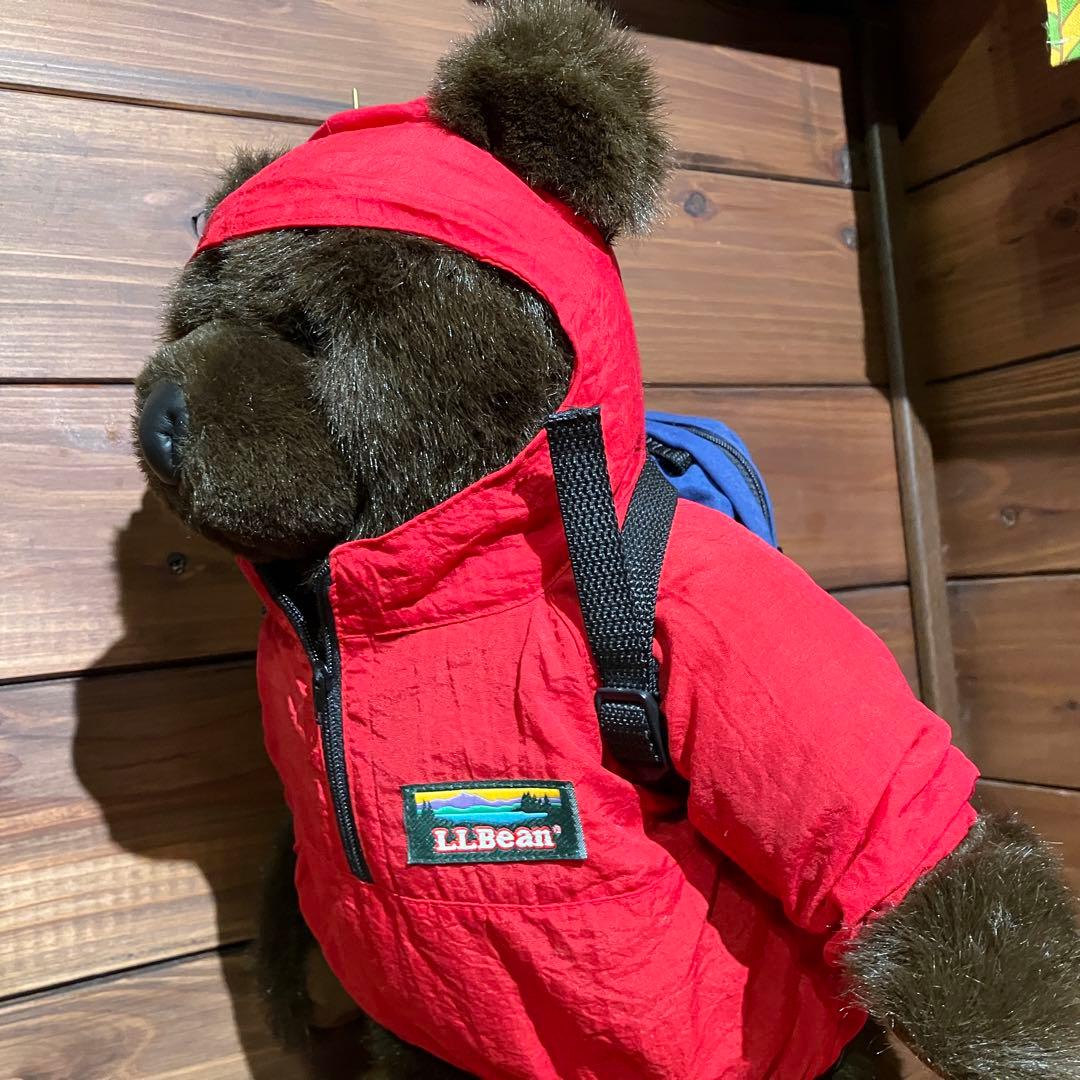 llbean teddy bear コラボ　ぬいぐるみ　アノラックパーカー　赤
