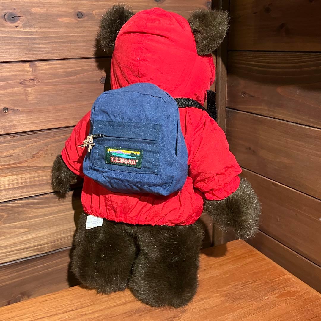 llbean teddy bear コラボ　ぬいぐるみ　アノラックパーカー　赤