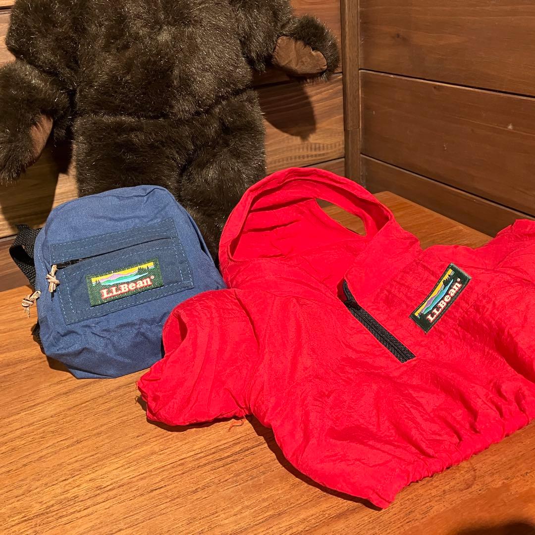 llbean teddy bear コラボ　ぬいぐるみ　アノラックパーカー　赤