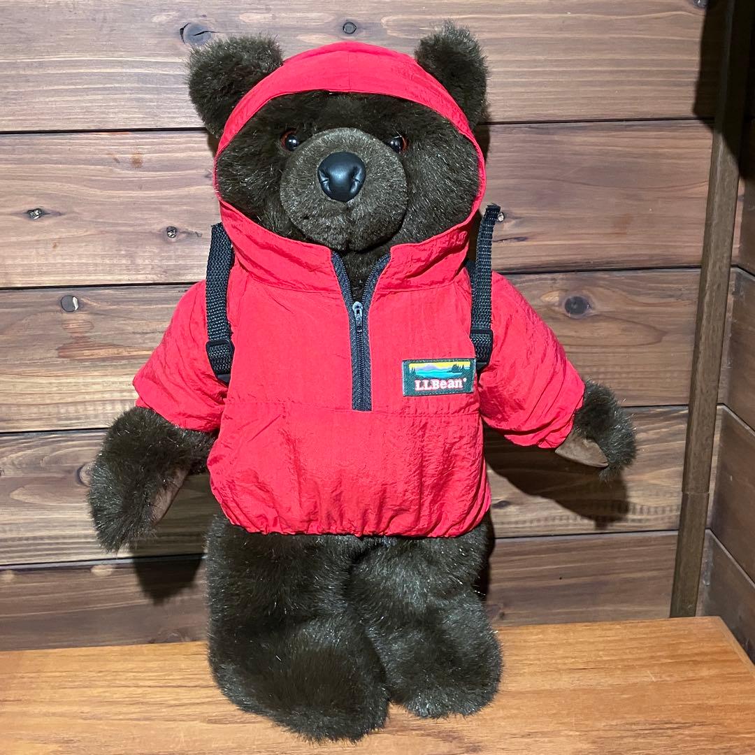llbean teddy bear コラボ　ぬいぐるみ　アノラックパーカー　赤