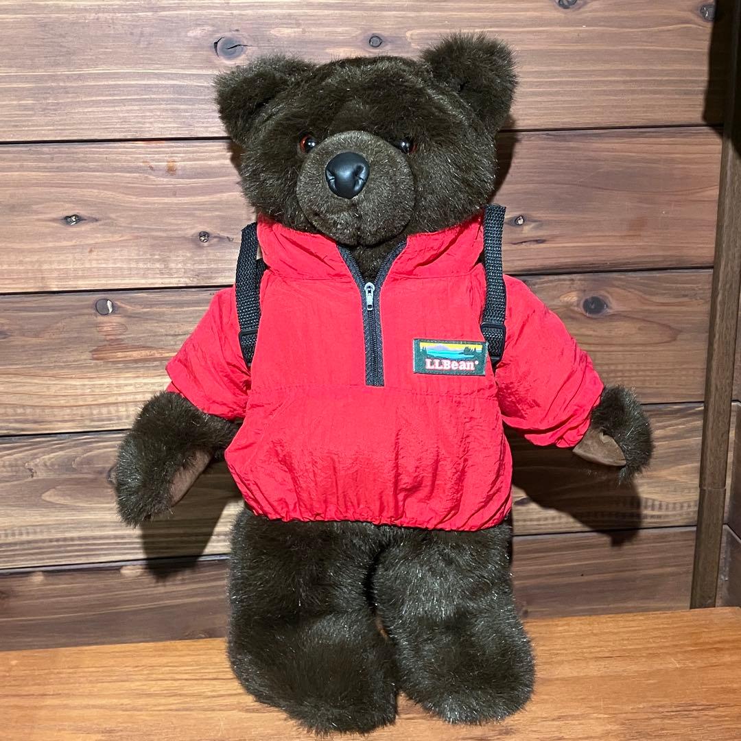 llbean teddy bear コラボ　ぬいぐるみ　アノラックパーカー　赤