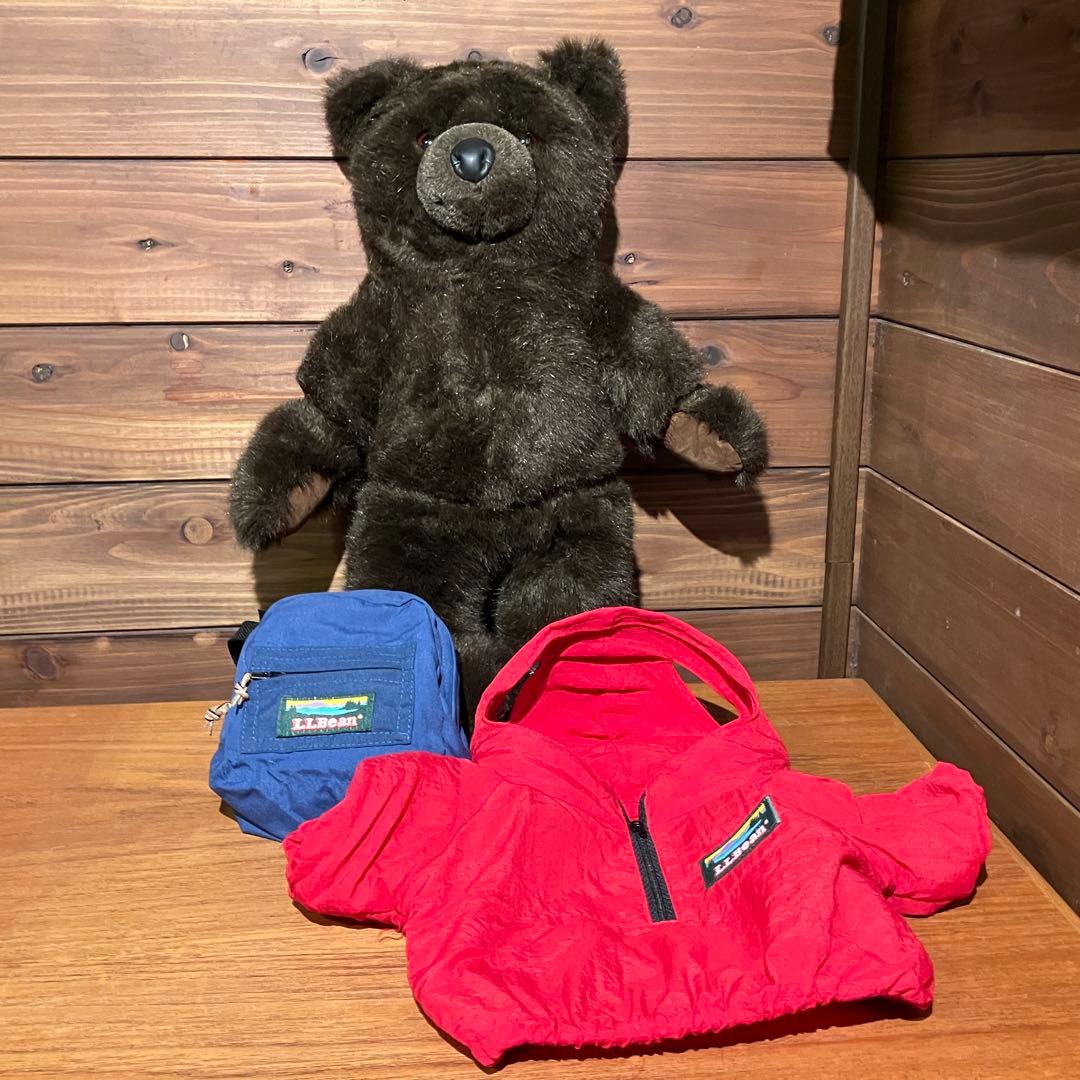 llbean teddy bear コラボ　ぬいぐるみ　アノラックパーカー　赤