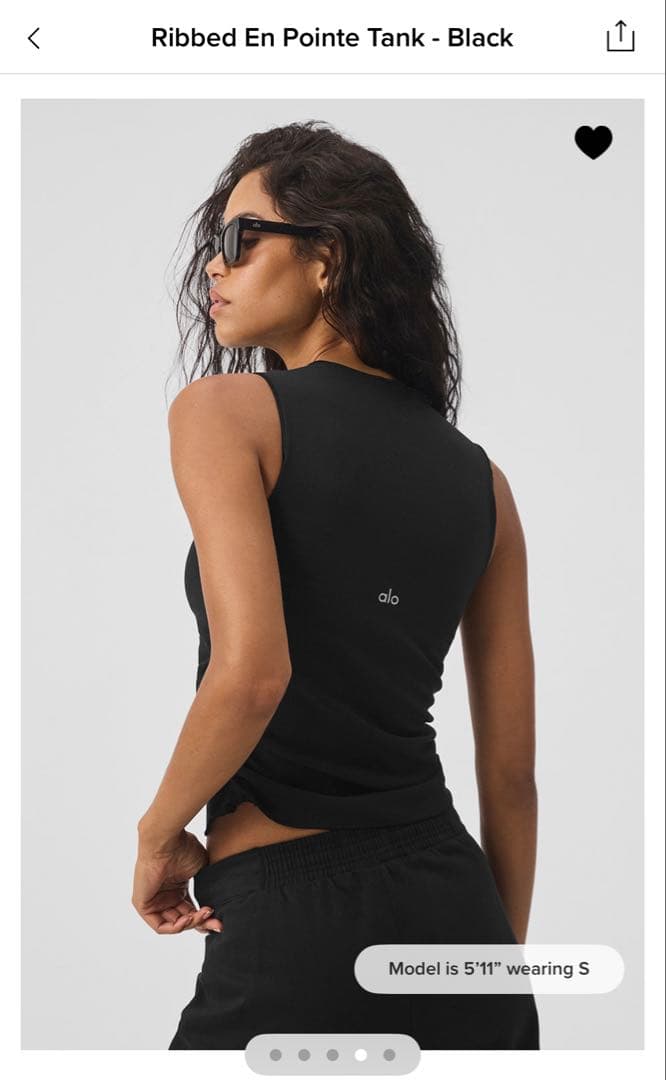 正規品 alo タンクトップ Ribbed En Pointe Tank