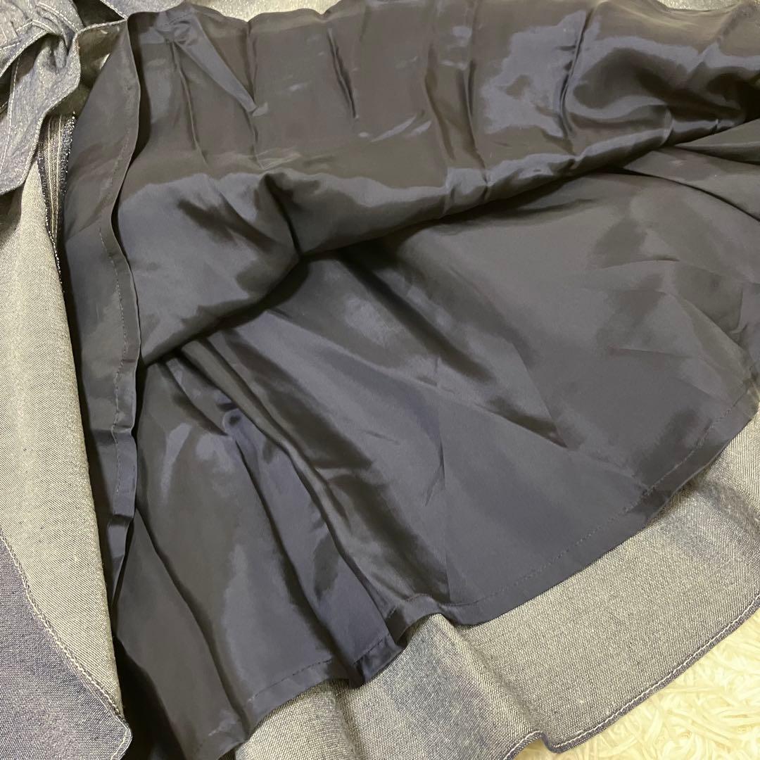 【タグ付】M'S GRACY エムズグレイシー　デニム半袖ワンピース　紺　42