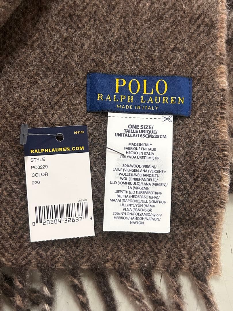 【新品!!】 Polo Ralph Lauren チェック柄ウールマフラー