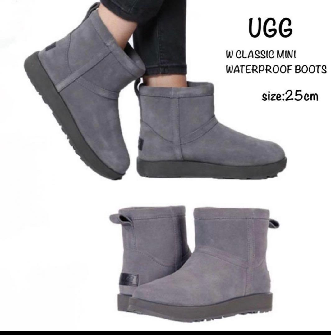 美品 UGG W CLASSIC MINI WATERPROOF BOOTS