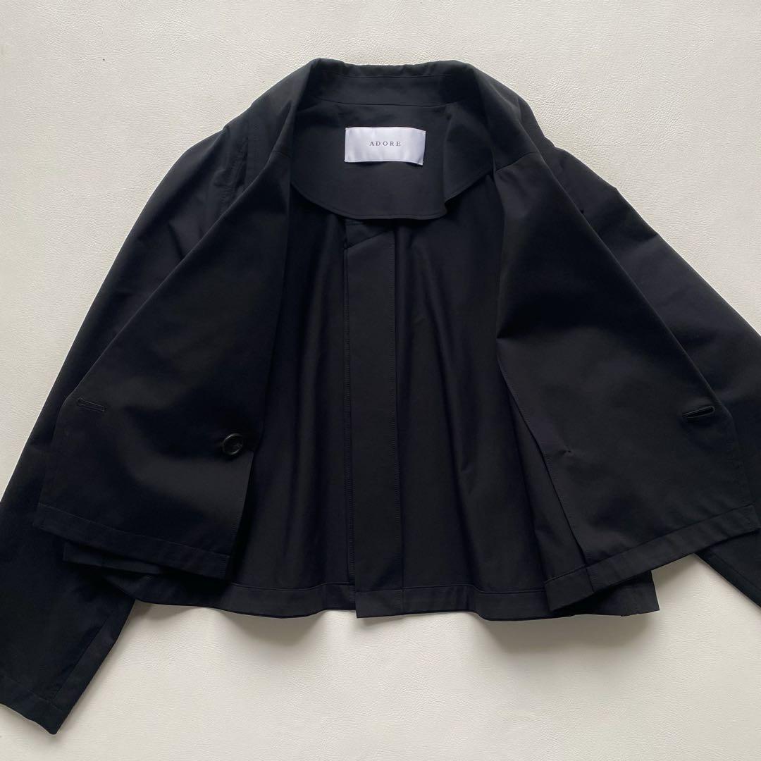 【24SS/未使用近】アドーア ハイゲージストレッチジャケット 黒 38