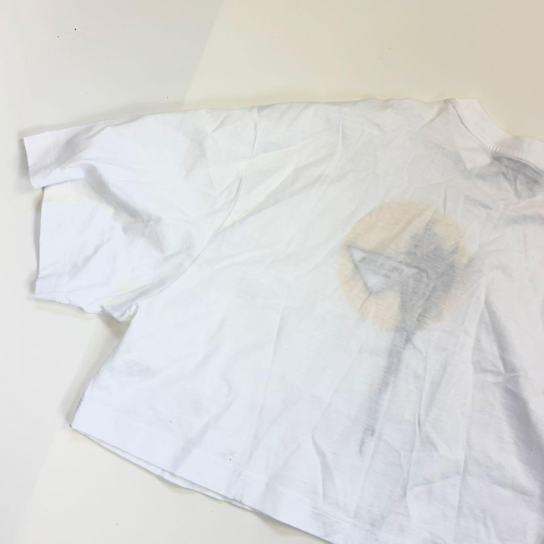 PRADA フラワー トライアングルロゴ Tシャツ 半袖 クロップド丈 M