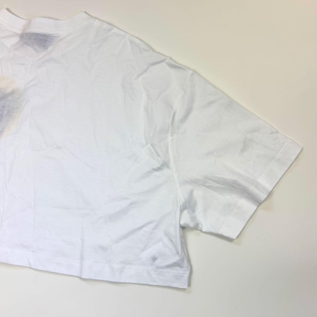 PRADA フラワー トライアングルロゴ Tシャツ 半袖 クロップド丈 M