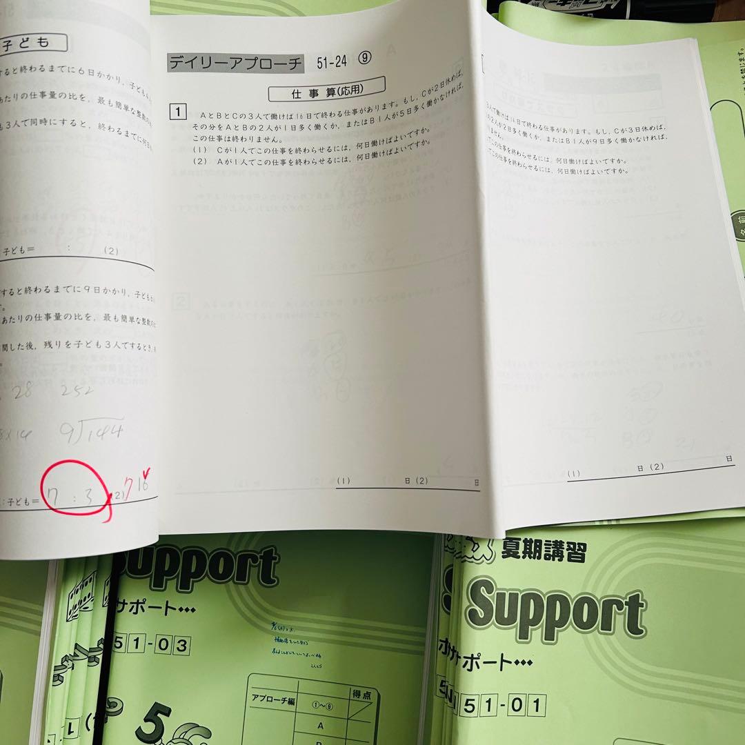 ㉒t SAPIX サピックス　サポートDaily Support 小学5年 算数