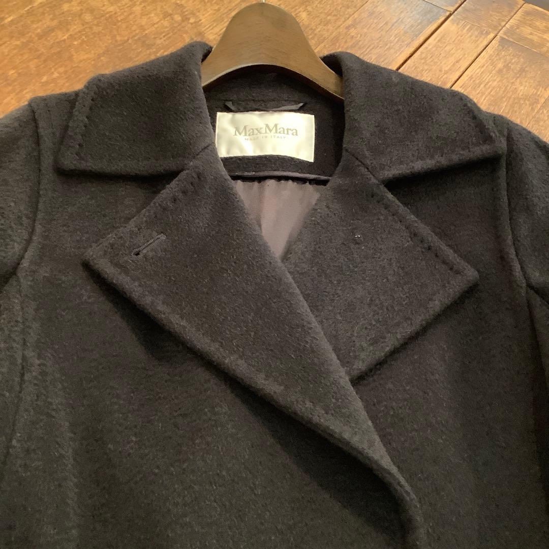 最終！Max Mara マニュエラ　ダークネイビー　キャメル100％コート
