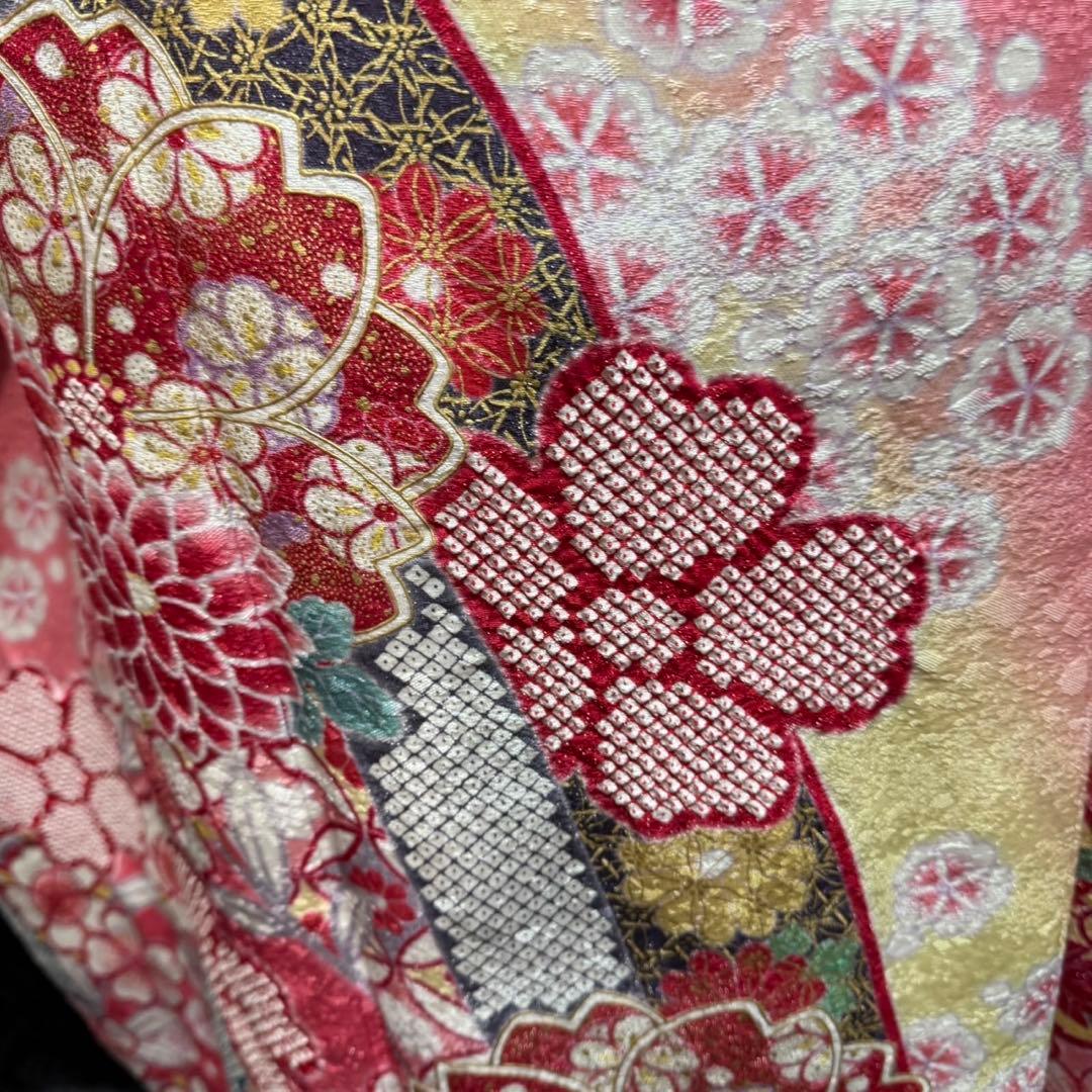 美品　古典柄　絞り　金彩　豪華　舞桜　逸品　フルセット　振袖　振り袖