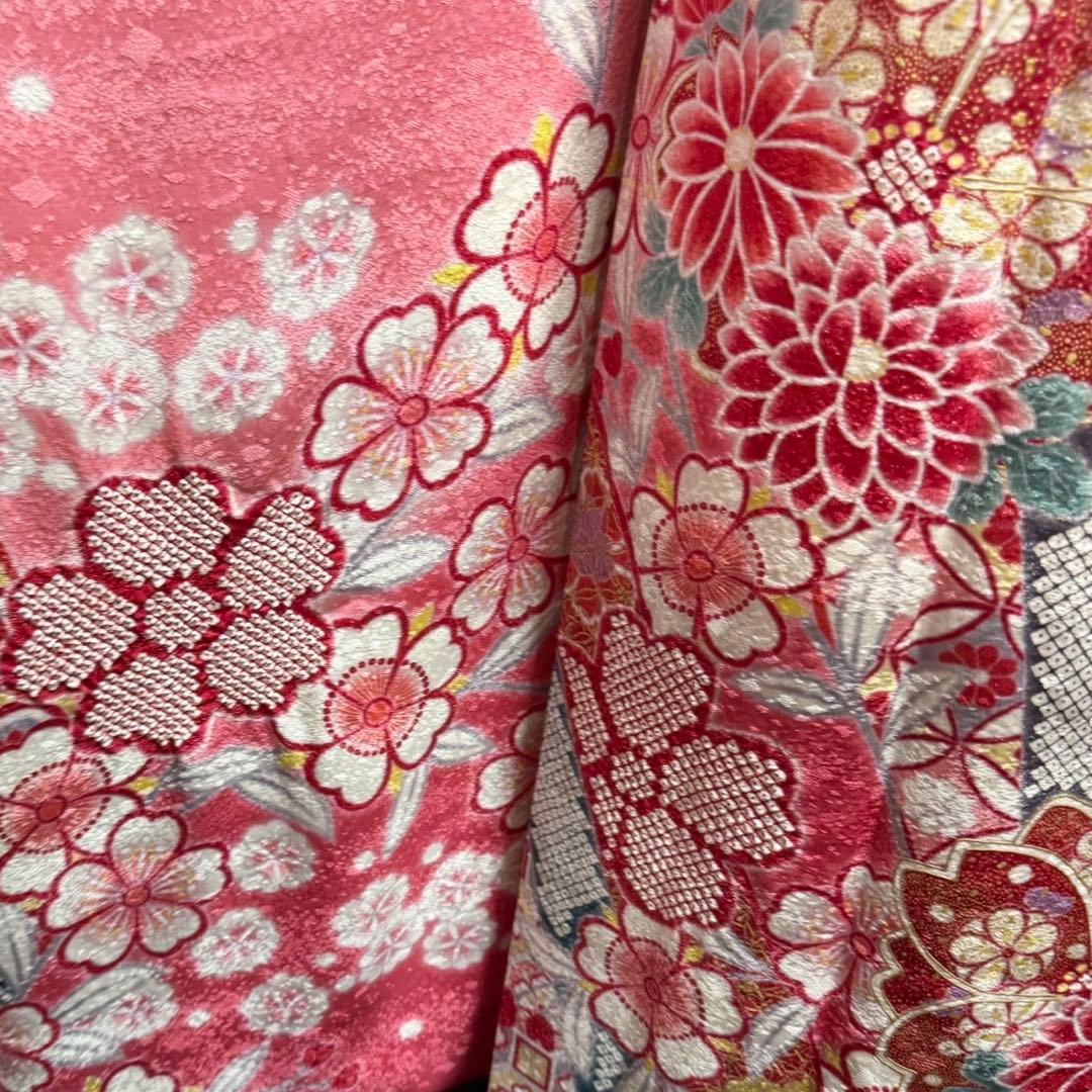美品　古典柄　絞り　金彩　豪華　舞桜　逸品　フルセット　振袖　振り袖
