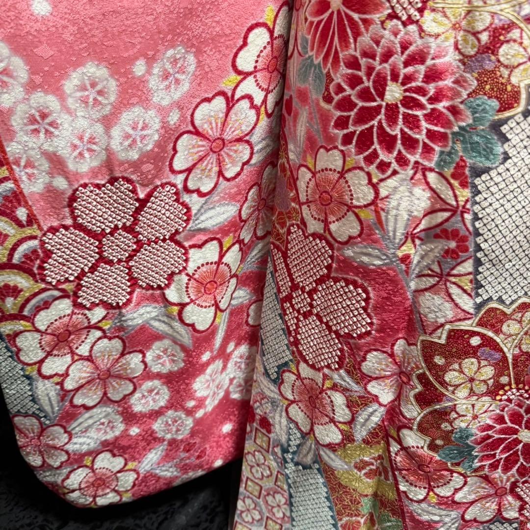 美品　古典柄　絞り　金彩　豪華　舞桜　逸品　フルセット　振袖　振り袖