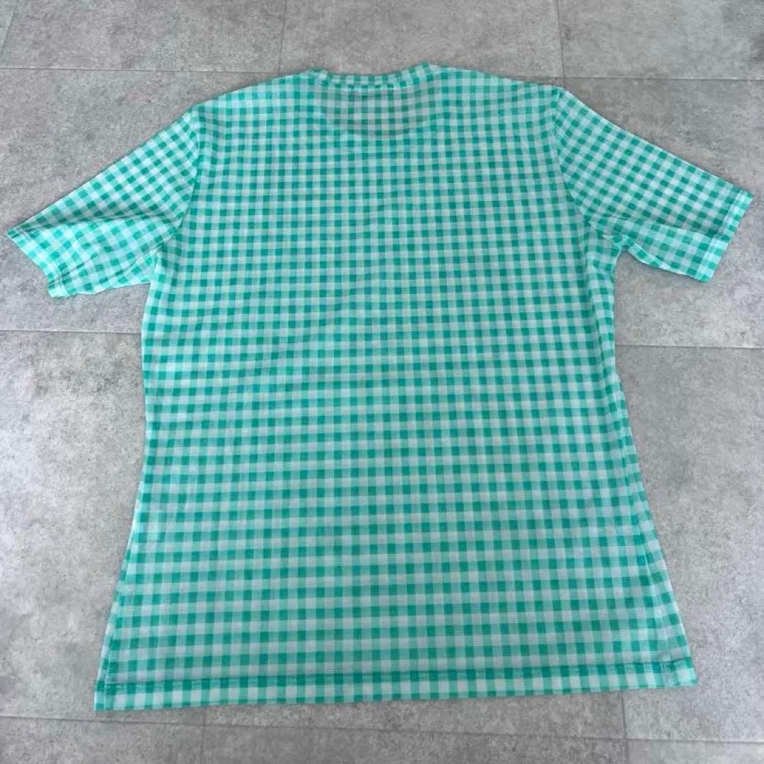 ISSEY MIYAKE ミントグリーン チェック Tシャツ