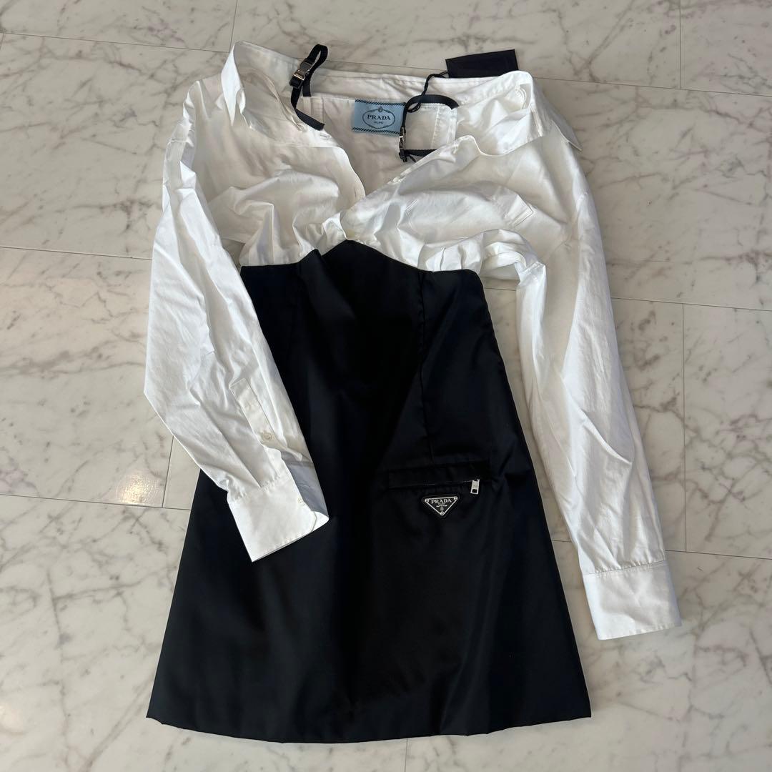 最終値下げ⭐︎PRADA オフショルダーシャツワンピース