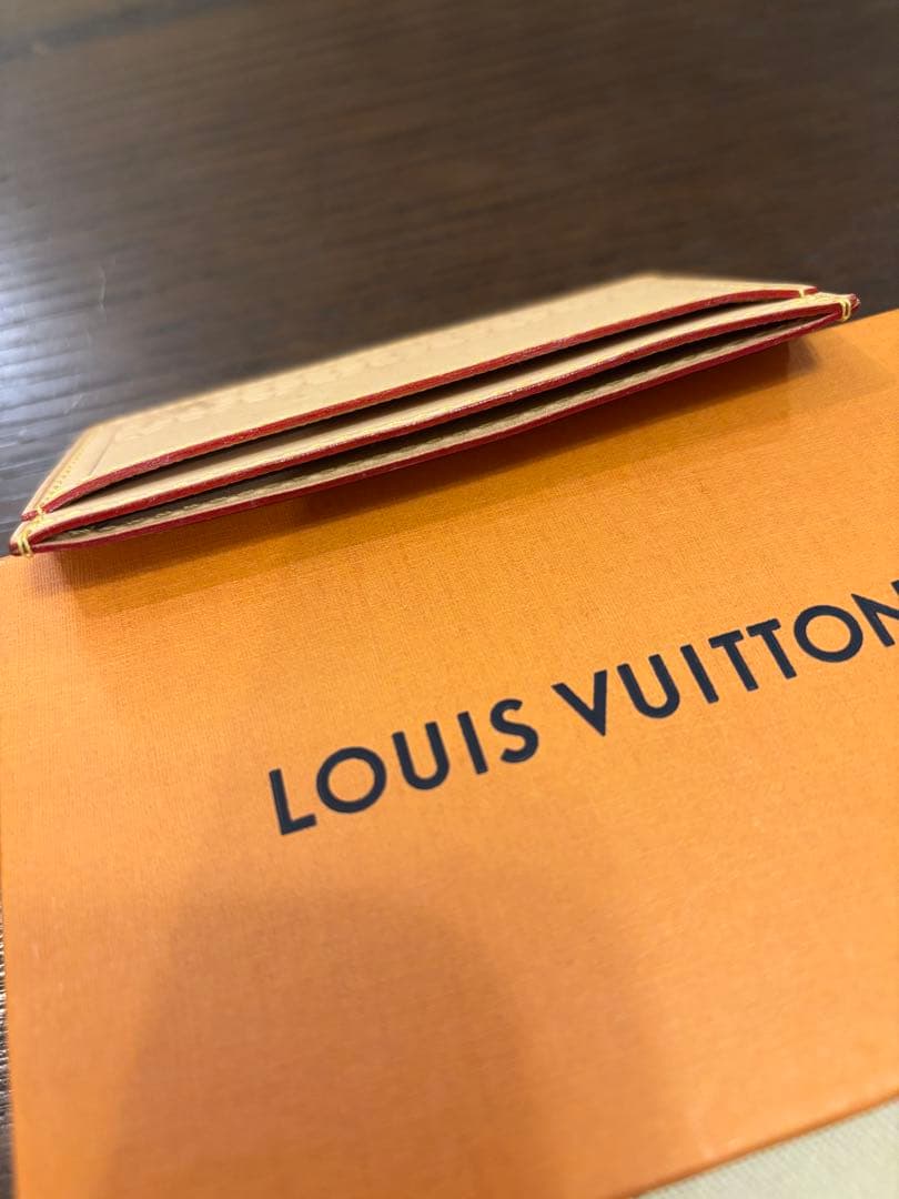 LOUIS VUITTON 名刺入れ ベージュ レザー