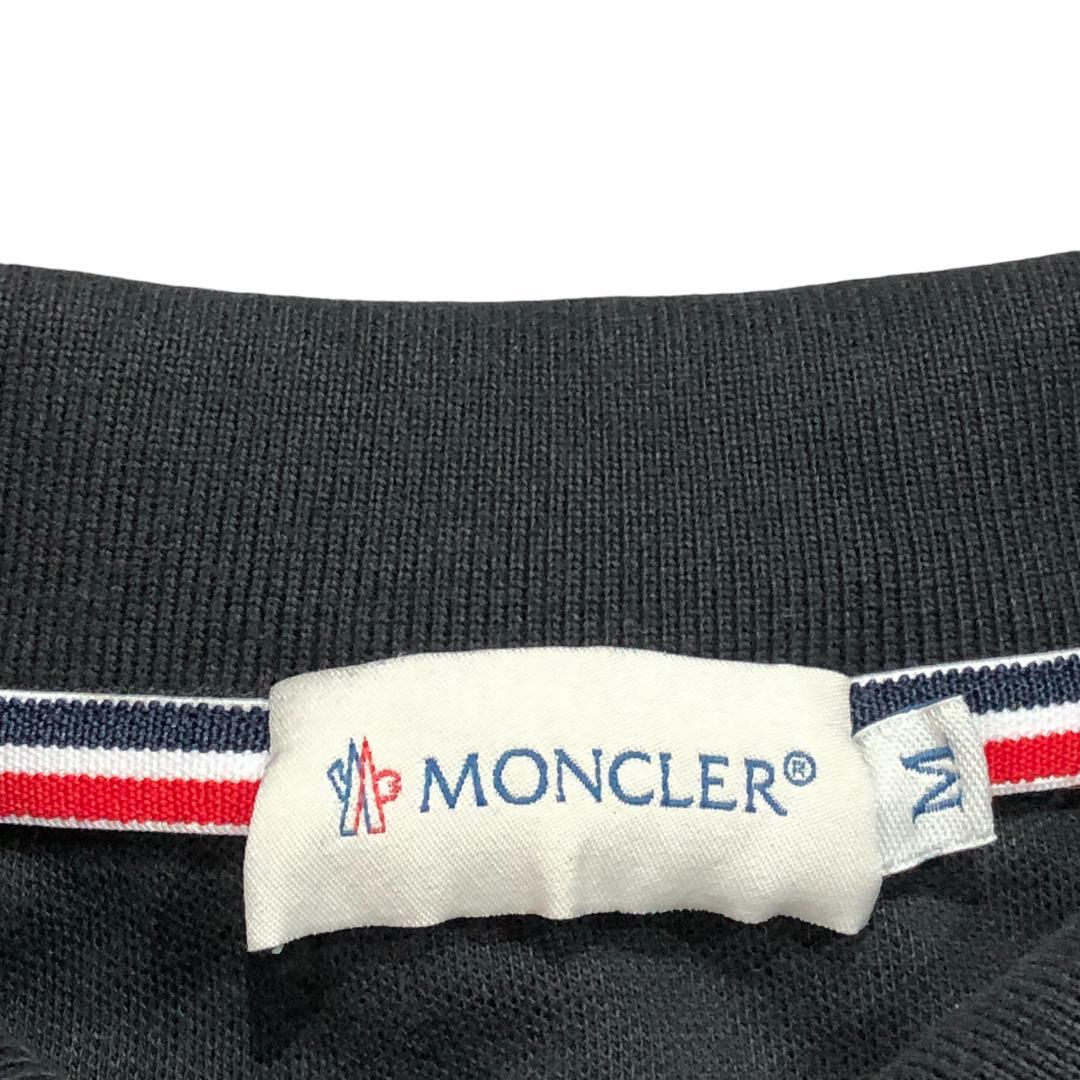な*ん様 MONCLER モンクレール 半袖 ポロシャツ M ブラック ワッペン