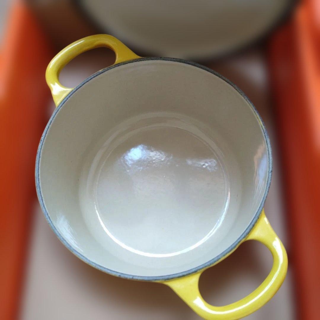 LE CREUSET 両手鍋　14センチ イエロー グリーン セット
