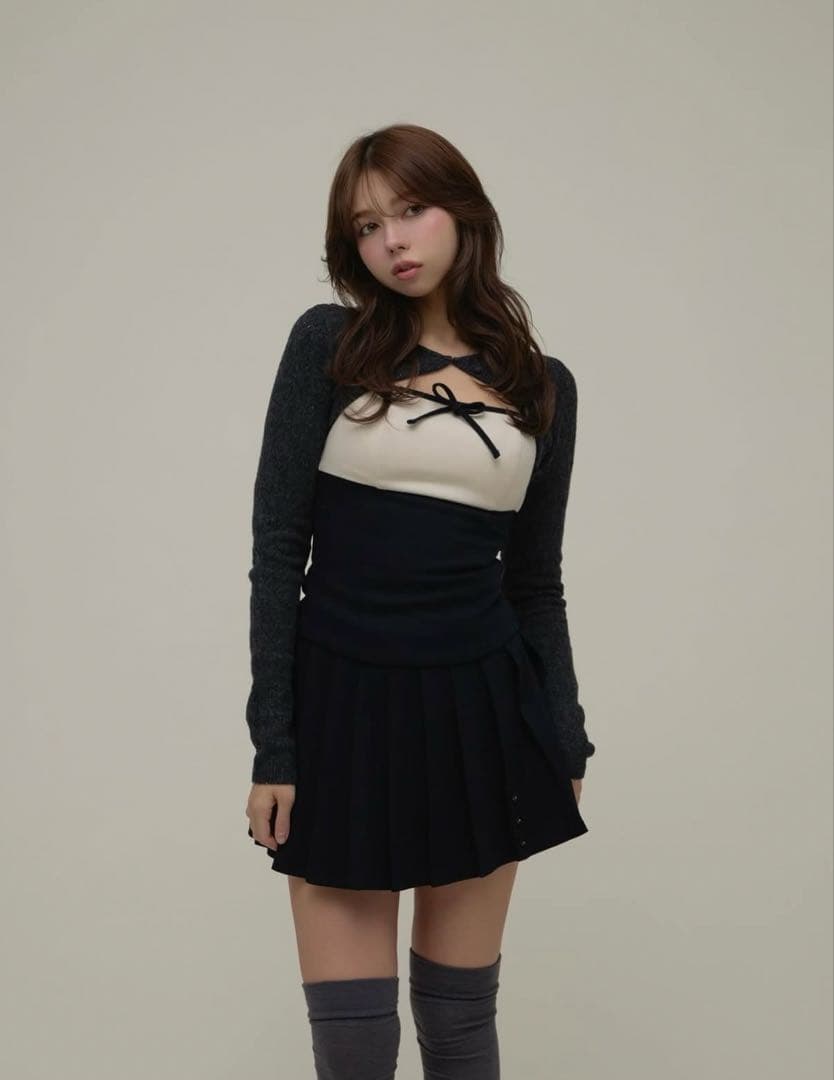 トップス Angmarry Flora pleats set up