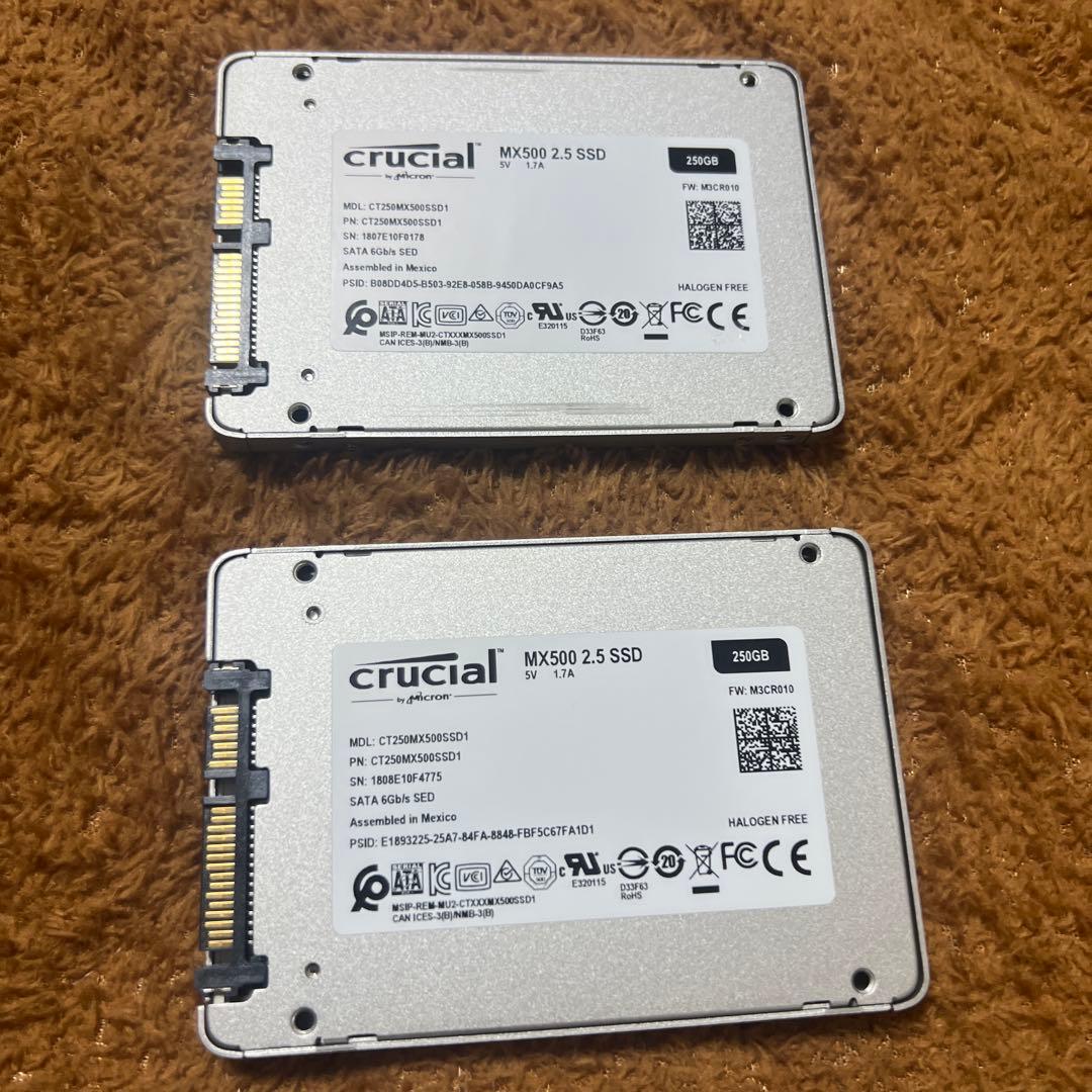crucial MX500 250GB 2.5インチSSD