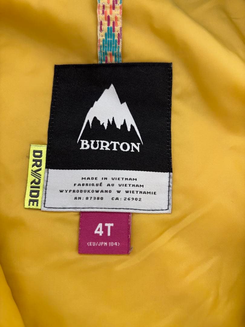 値下げBURTON スノーボードウェア 4T カラフル
