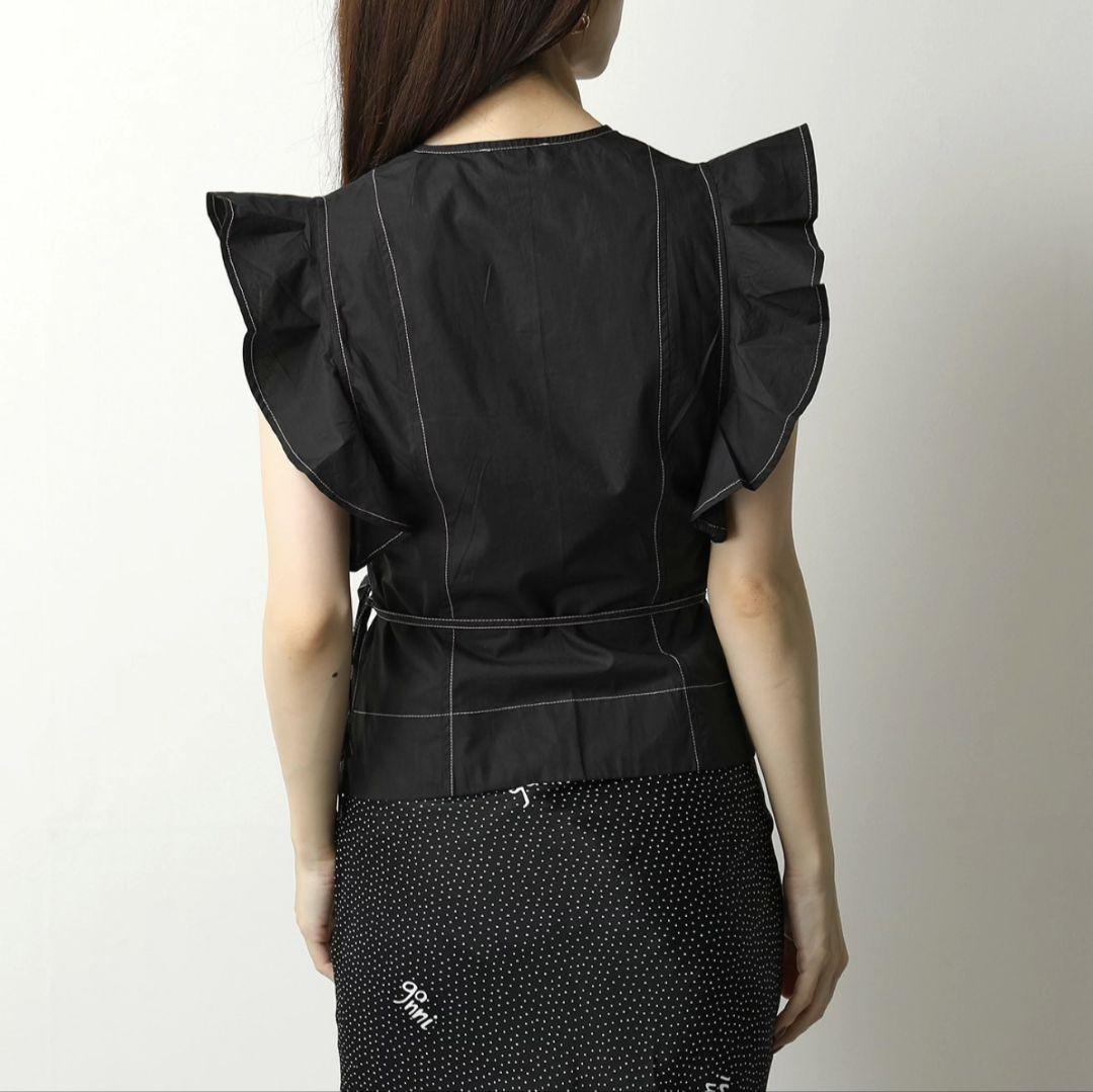 GANNI ラッフルラップブラウス