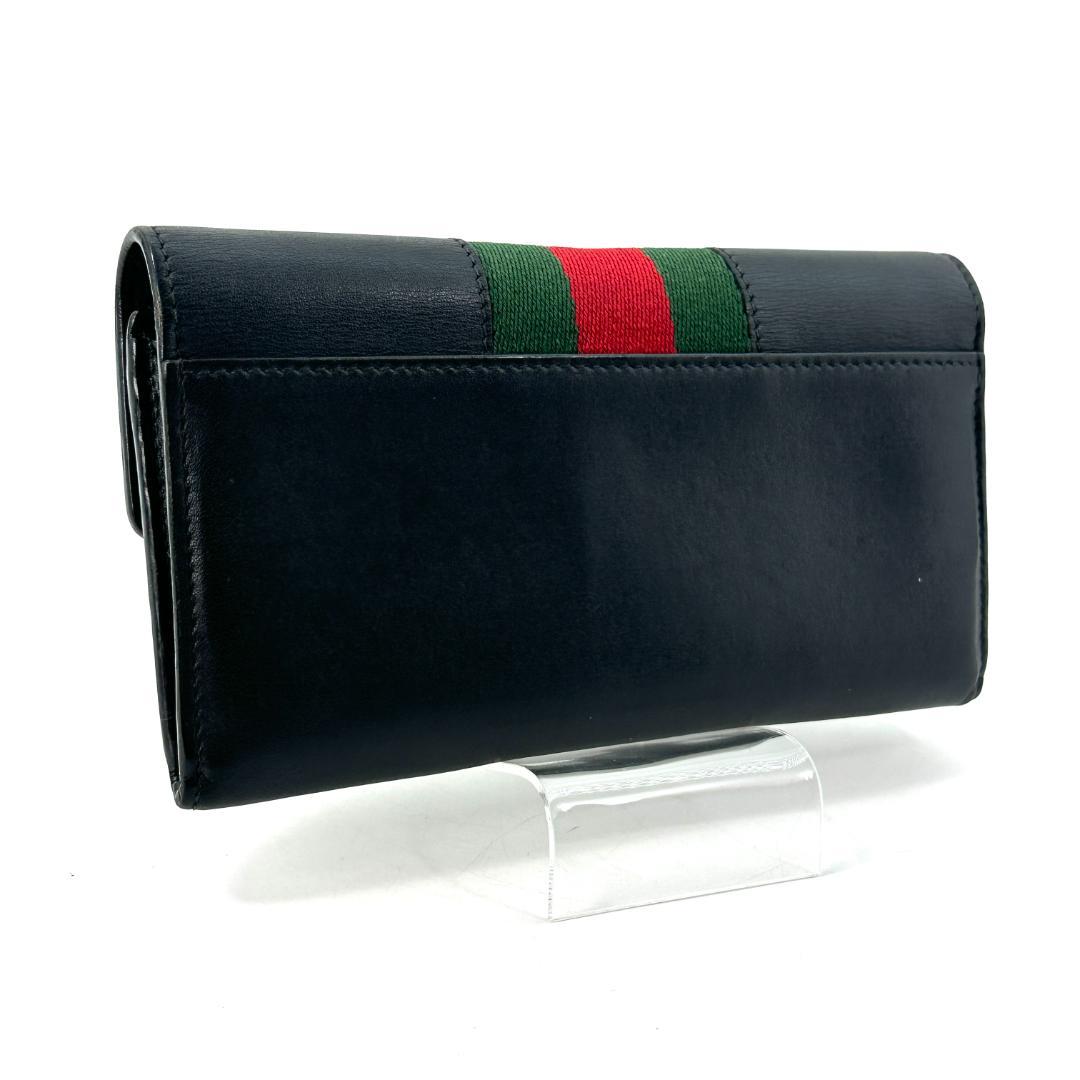 【美品】GUCCI グッチ 長財布 シェリーライン シルヴィ レザー