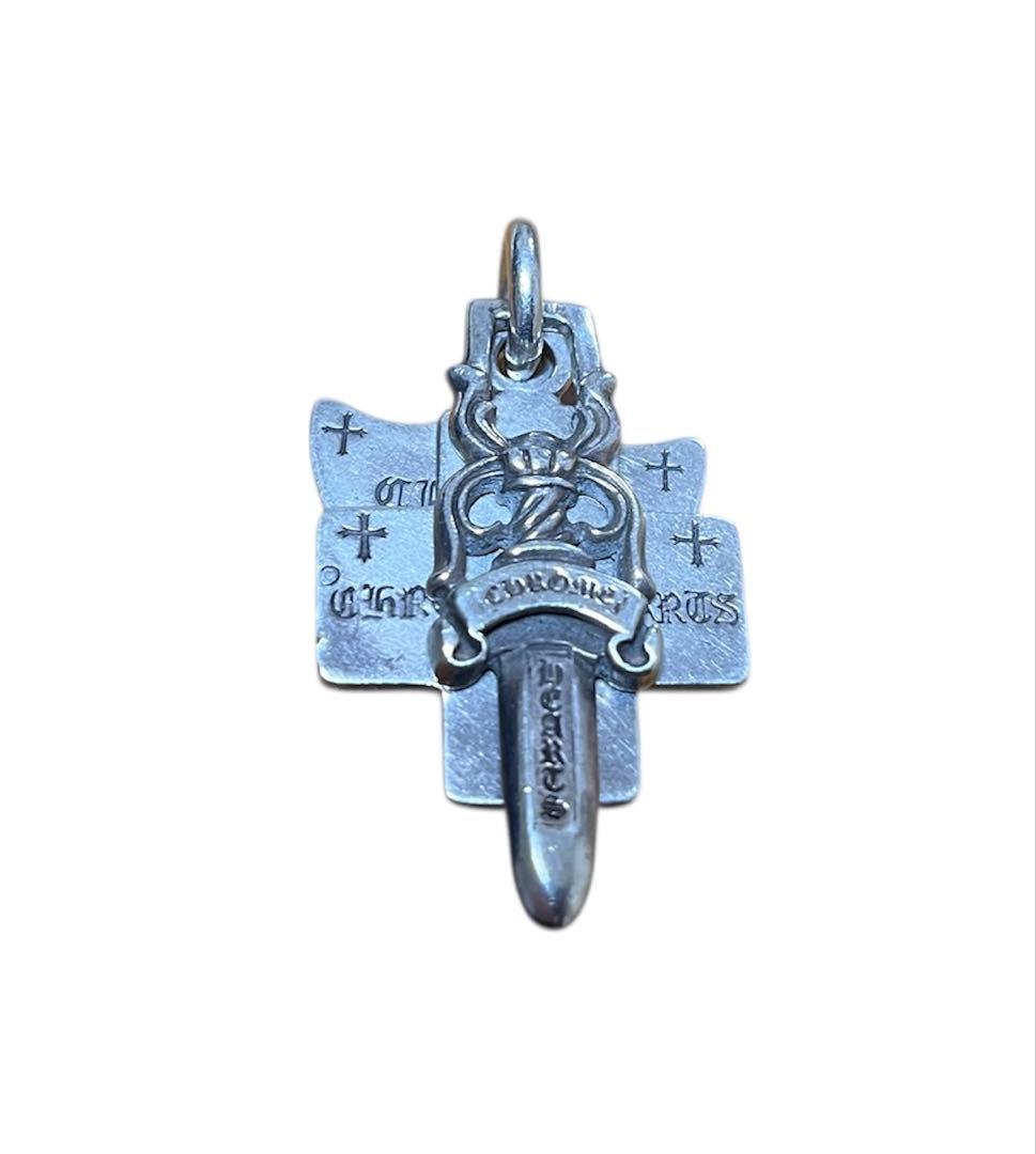 正規品 クロムハーツ スリートリンケッツ トップ ネックレス シルバー925