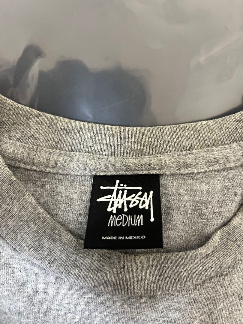 Stussy OLD SKOOL CREW グレー Tシャツ M